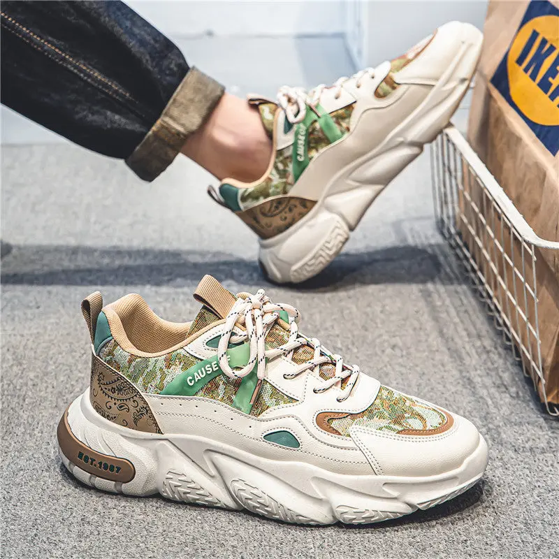 Men's Patterned PU Platform Trainers - Image 7