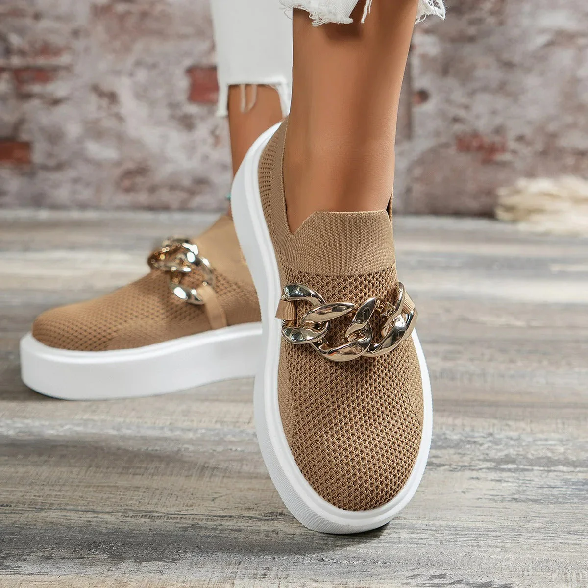 Breathable Slip-On Sneakers for Women – Stylish & Comfortable Platform Design - Image 5