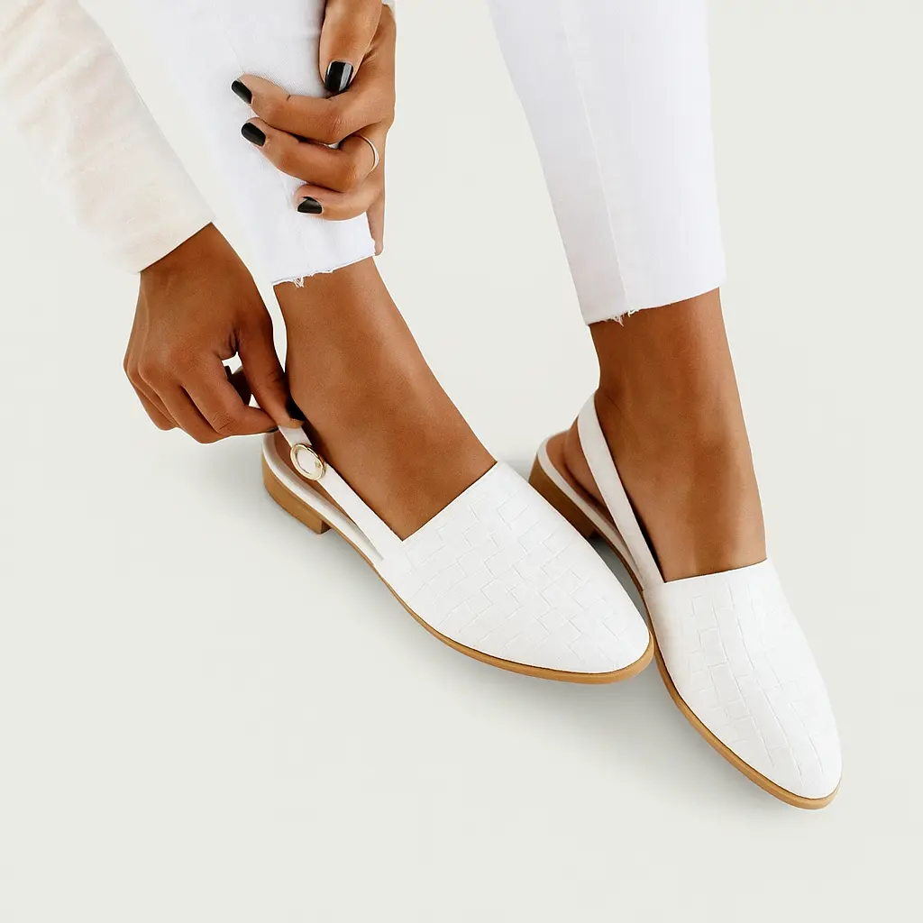 Comfortable Woven Slingback Flats for Everyday Comfort - Image 3