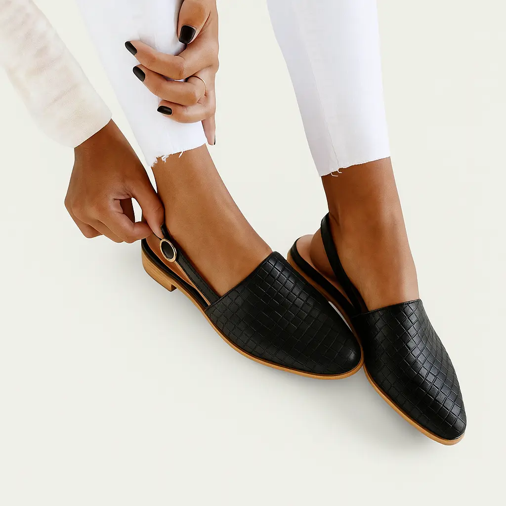 Comfortable Woven Slingback Flats for Everyday Comfort - Image 5