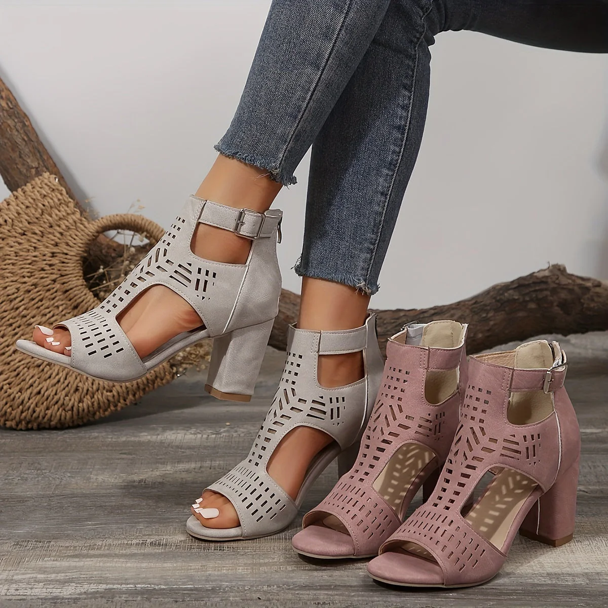Cut-Out Peep-Toe Ankle Boots for Women – Edgy & Stylish - Image 5